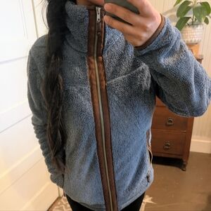 LL Bean Women's Blue Fleece Sherpa Jacket Outdoor